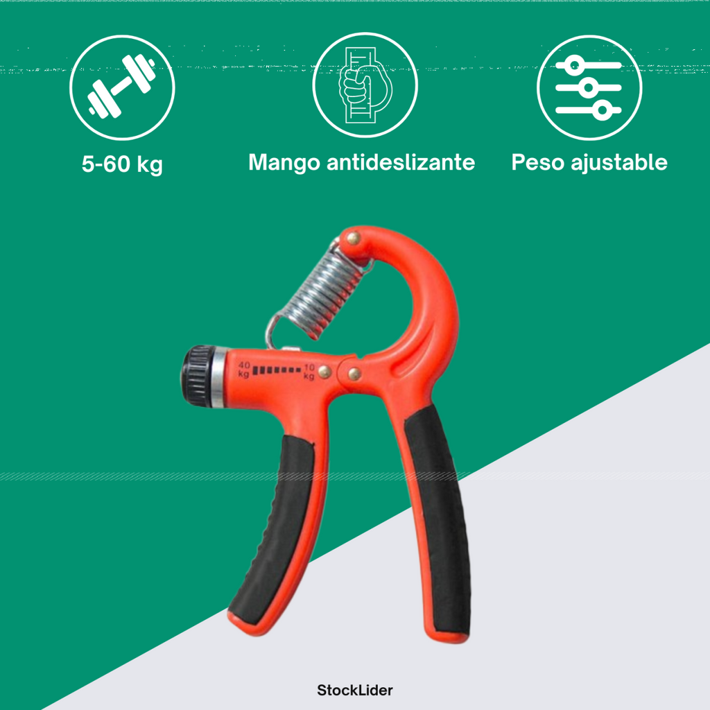 FORTALECEDOR DE AGARRE AJUSTABLE | 5–60 KG;