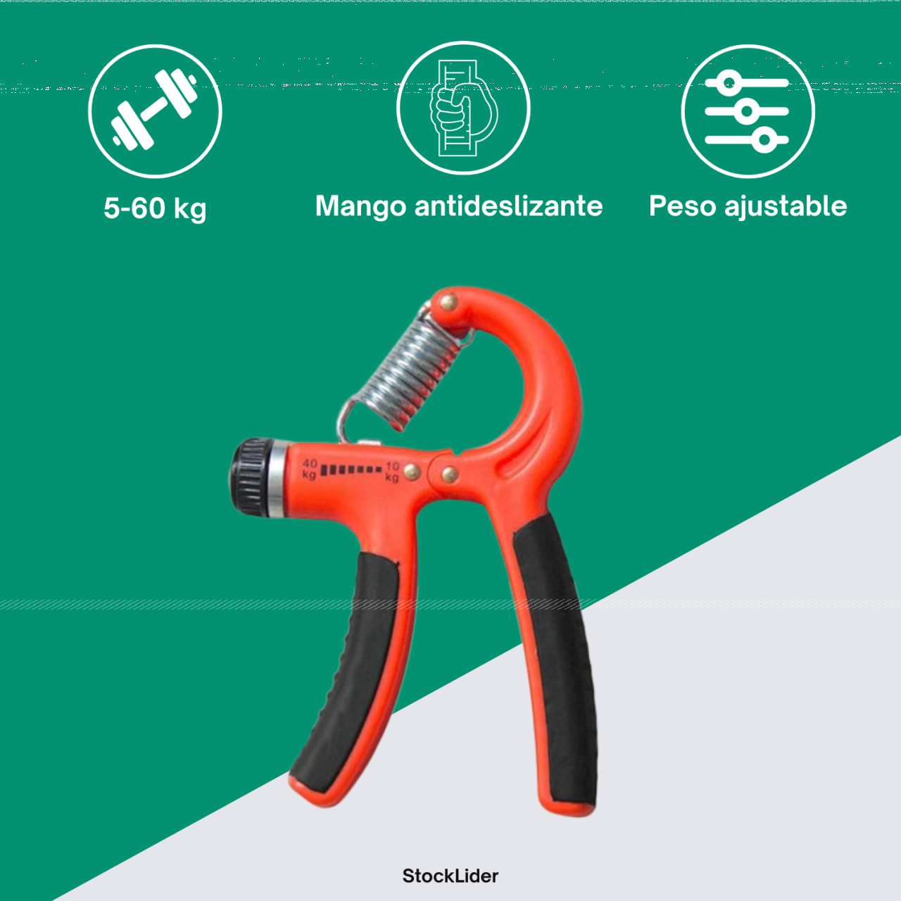 FORTALECEDOR DE AGARRE AJUSTABLE | 5–60 KG;