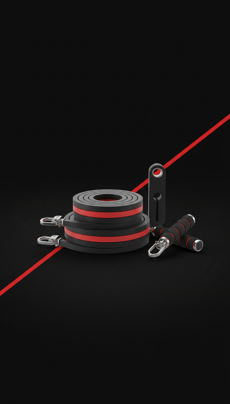 Set de bandas de resistencia negro mate con detalles cromados